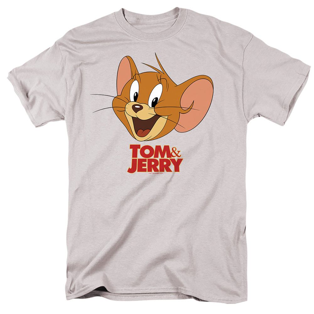 Tom And Jerry Movie Jerry Head Mens T Shirt Silver