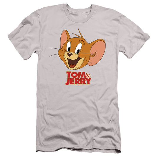 Tom And Jerry Movie Jerry Head Slim Fit Mens T Shirt Silver