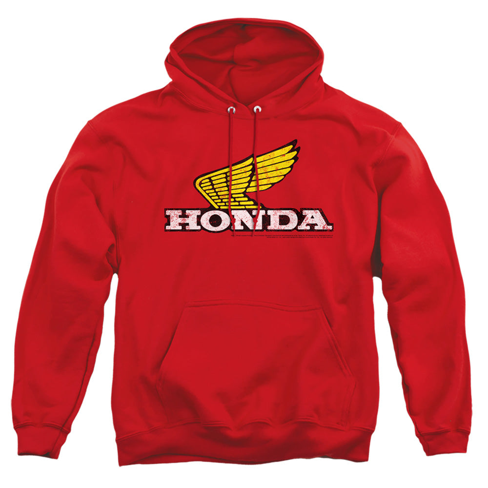 Honda Yellow Wing Logo Mens Hoodie Red