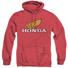 Load image into Gallery viewer, Honda Yellow Wing Logo Mens Heather Hoodie Red