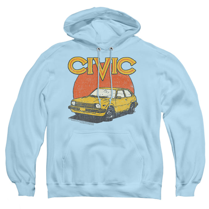 Honda Retro Civic Mens Hoodie Light Blue