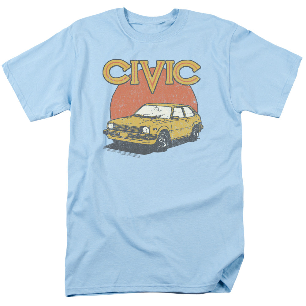 Honda Retro Civic Mens T Shirt Light Blue