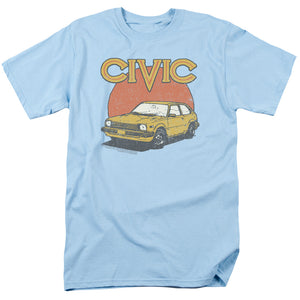 Honda Retro Civic Mens T Shirt Light Blue