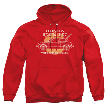 Honda Civic Coming World Mens Hoodie Red