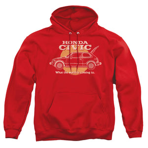 Honda Civic Coming World Mens Hoodie Red