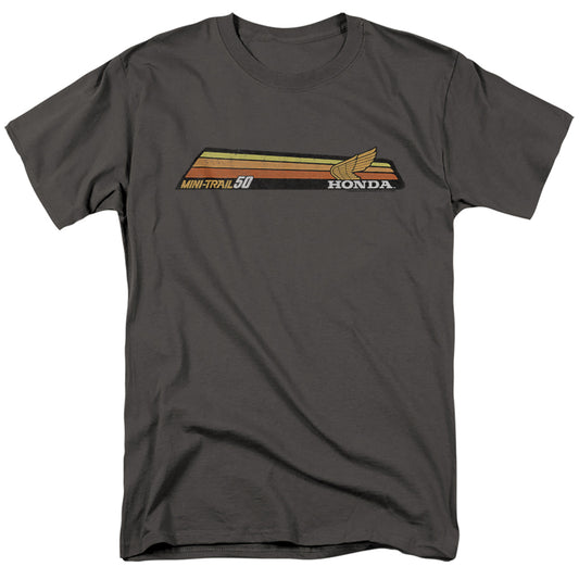 Honda Mini Trail 50 Stripe Mens T Shirt Charcoal