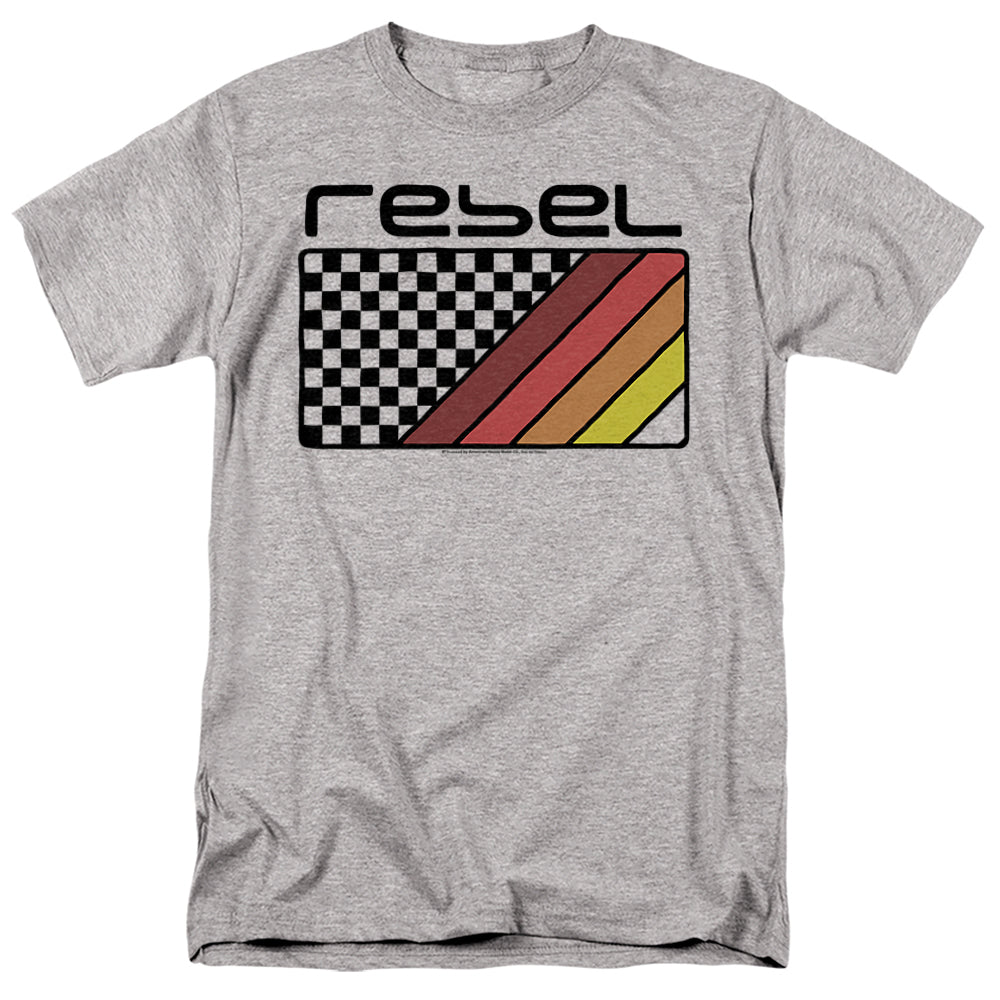 Honda Rebel Checkers And Stripes Mens T Shirt Athletic Heather