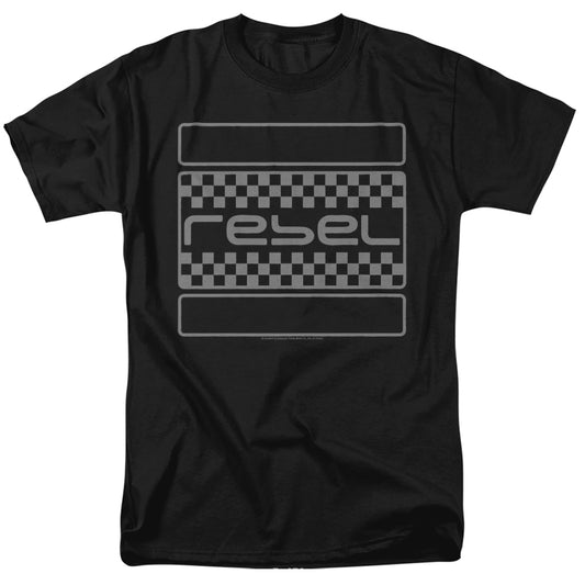 Honda Rebel Checkers Grey Mens T Shirt Black