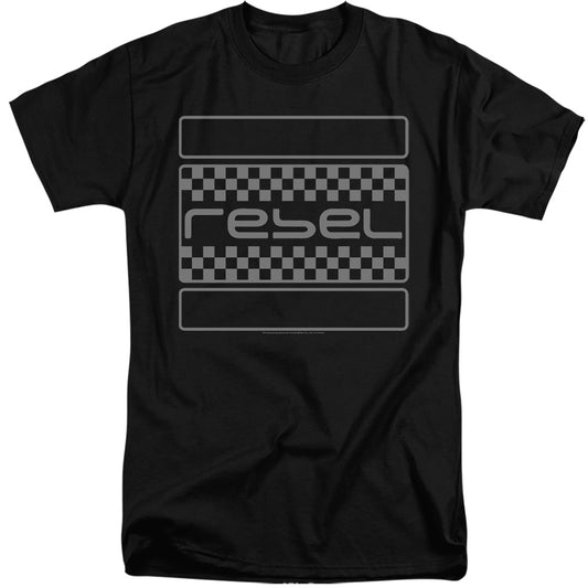 Honda Rebel Checkers Grey Mens Tall T Shirt Black