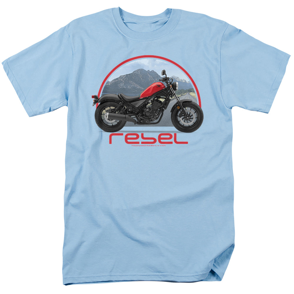 Honda Open Road Rebel Mens T Shirt Light Blue