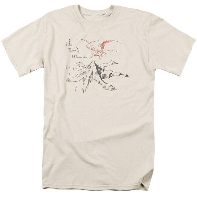 The Hobbit Lonely Mountain Mens T Shirt Cream