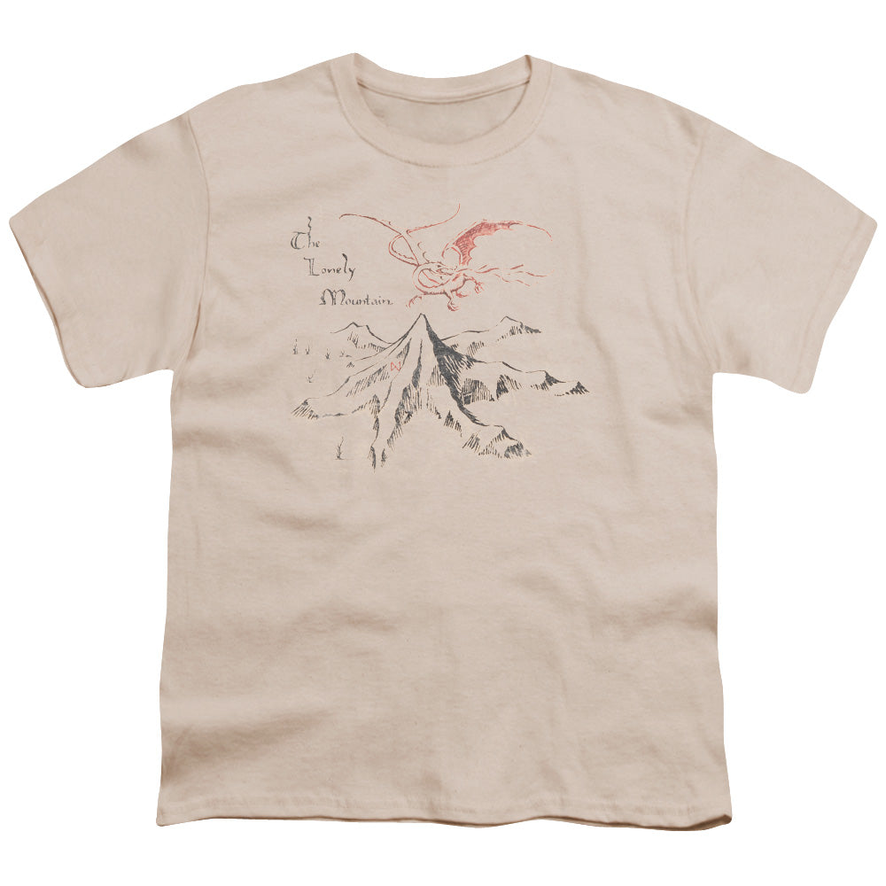 The Hobbit Lonely Mountain Kids Youth T Shirt Cream