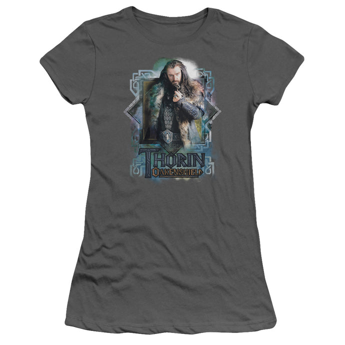 The Hobbit Thorin Oakenshield Junior Sheer Cap Sleeve Womens T Shirt Charcoal