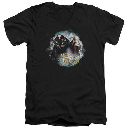 The Hobbit Were Fighters Mens Slim Fit V-Neck T Shirt Black