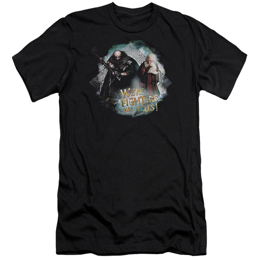 The Hobbit Were Fighters Slim Fit Mens T Shirt Black