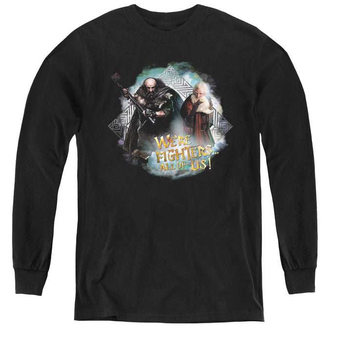 The Hobbit Were Fighters Long Sleeve Kids Youth T Shirt Black