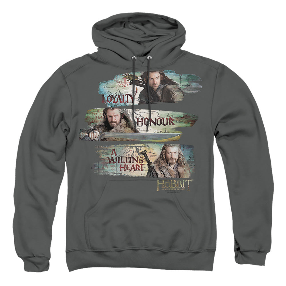 The Hobbit Loyalty And Honour Mens Hoodie Charcoal