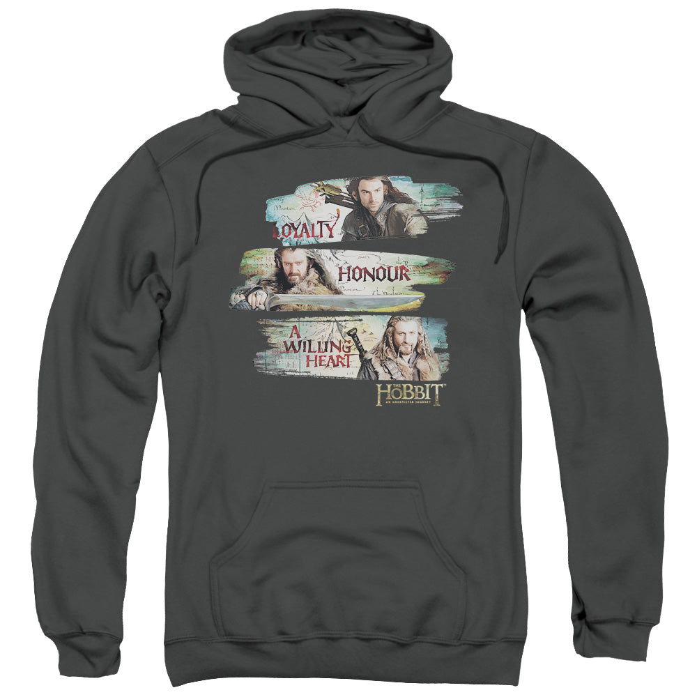 The Hobbit Loyalty and Honour Mens Hoodie Charcoal