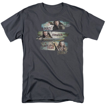 The Hobbit Loyalty And Honour Mens T Shirt Charcoal