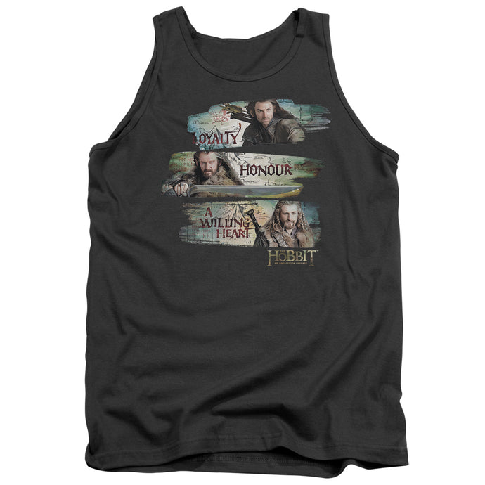 The Hobbit Loyalty and Honour Mens Tank Top Shirt Charcoal