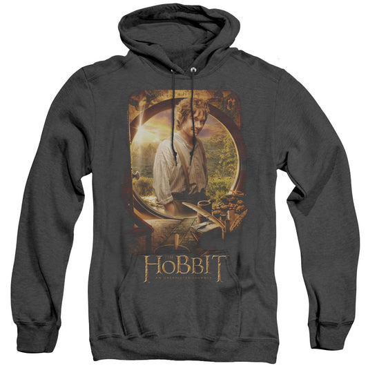 The Hobbit Bilbo Poster Mens Heather Hoodie Black Officially Licensed
