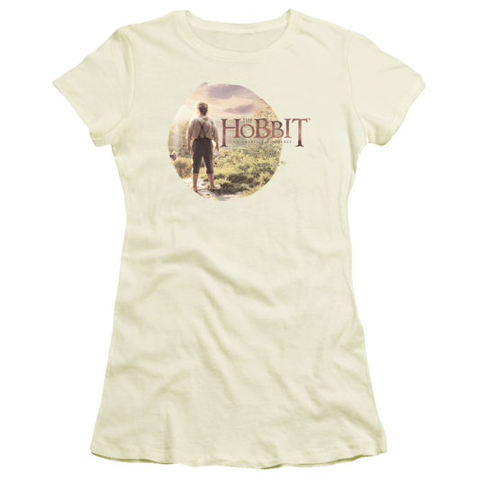 The Hobbit The Hobbit in Circle Junior Sheer Cap Sleeve Womens T Shirt Cream