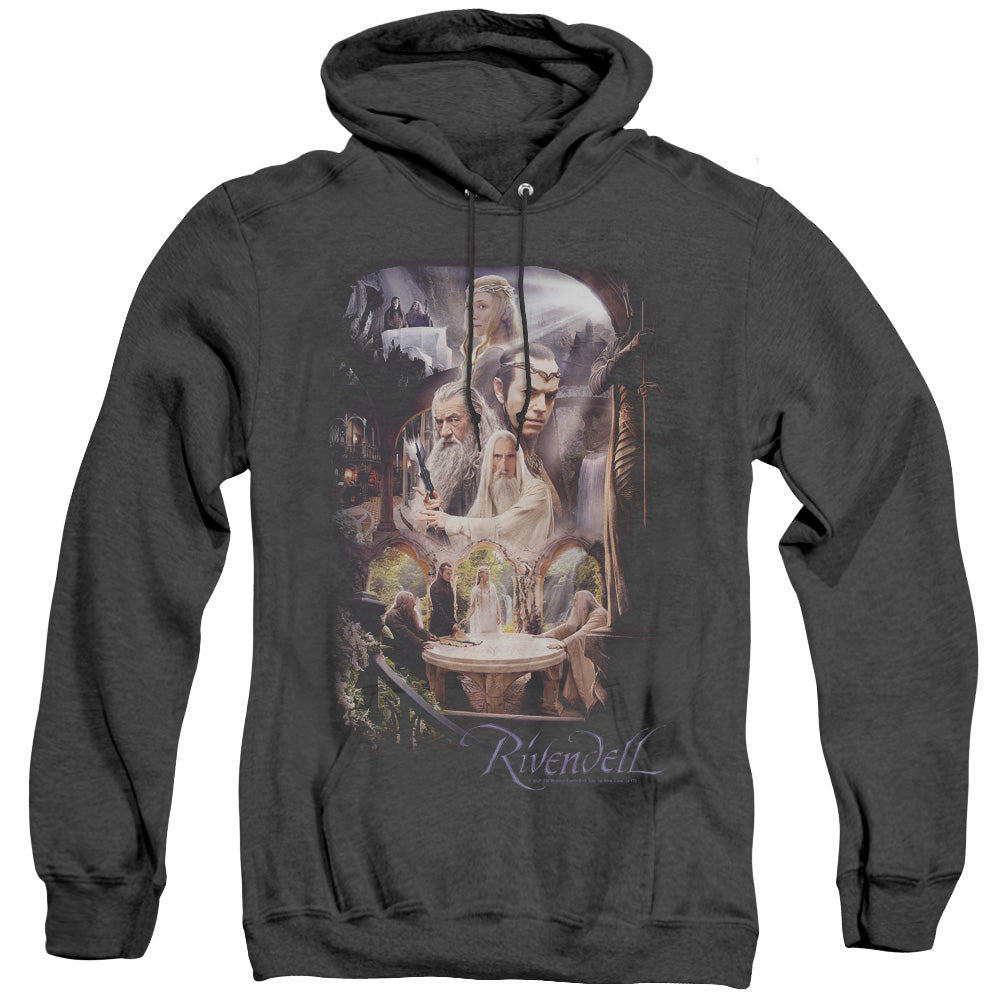 The Hobbit Rivendell Heather Mens Hoodie Black