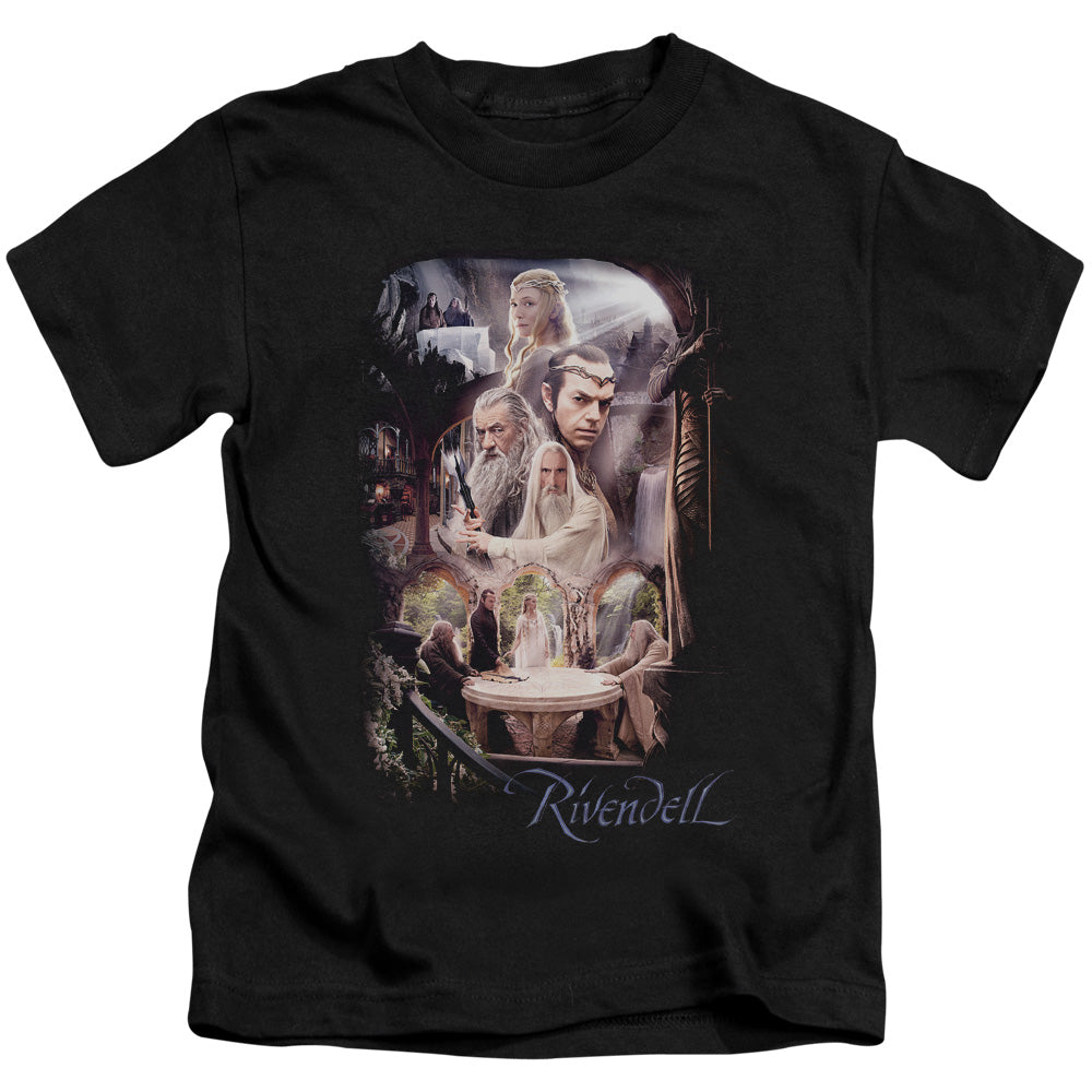 The Hobbit Rivendell Juvenile Kids Youth T Shirt Black