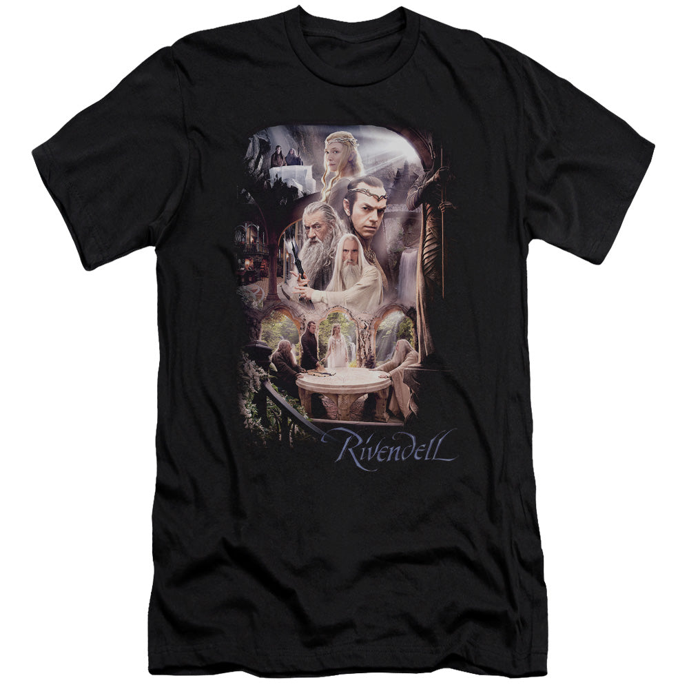 The Hobbit Rivendell Slim Fit Mens T Shirt Black