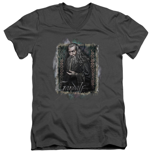 The Hobbit Gandalf Mens Slim Fit V-Neck T Shirt Charcoal