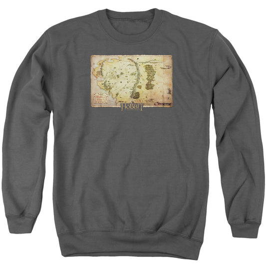 The Hobbit Middle Earth Map Mens Crewneck Sweatshirt Charcoal