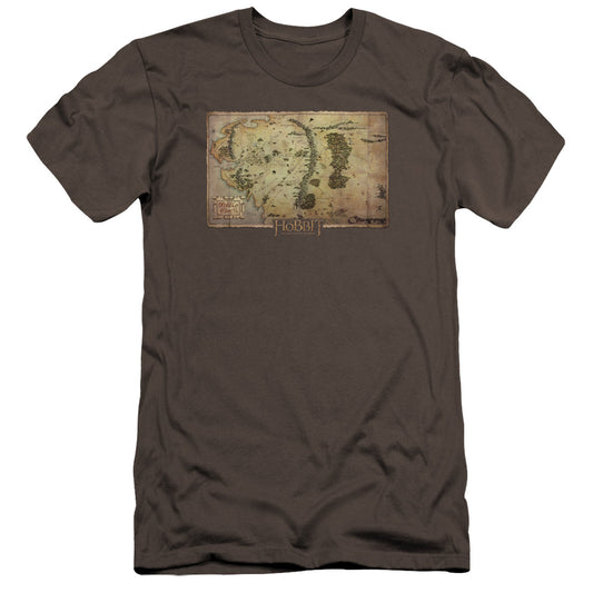 The Hobbit Middle Earth Map Premium Bella Canvas Slim Fit Mens T Shirt Charcoal