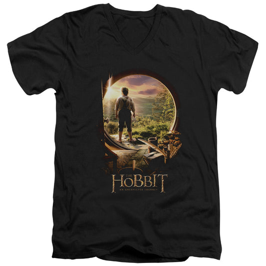 The Hobbit The Hobbit in Door Mens Slim Fit V-Neck T Shirt Black