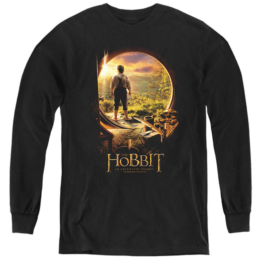 The Hobbit The Hobbit in Door Long Sleeve Kids Youth T Shirt Black