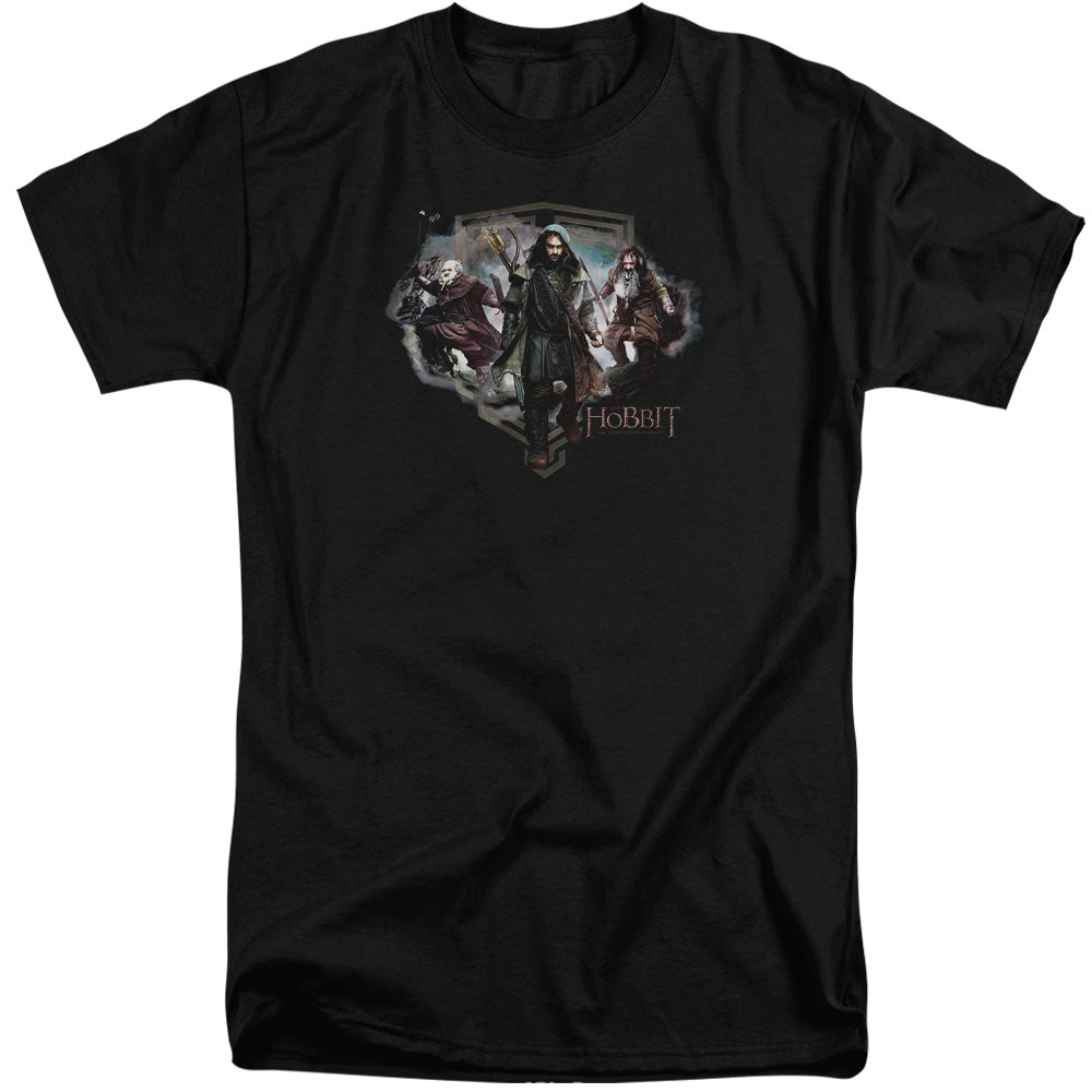 The Hobbit Three Dwarves Mens Tall T Shirt Black