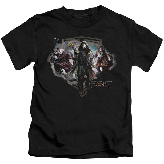 The Hobbit Three Dwarves Juvenile Kids Youth T Shirt Black