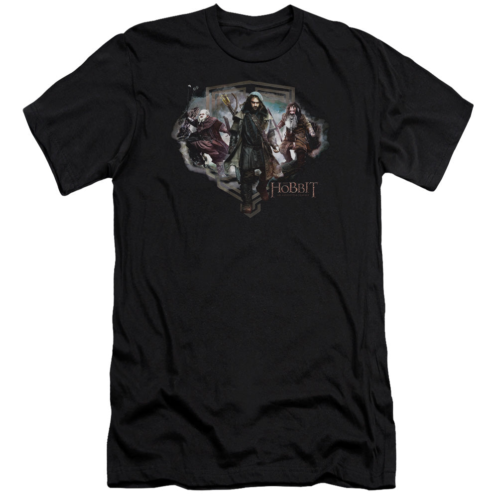 The Hobbit Three Dwarves Premium Bella Canvas Slim Fit Mens T Shirt Black