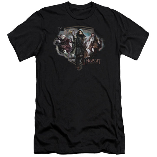 The Hobbit Three Dwarves Slim Fit Mens T Shirt Black