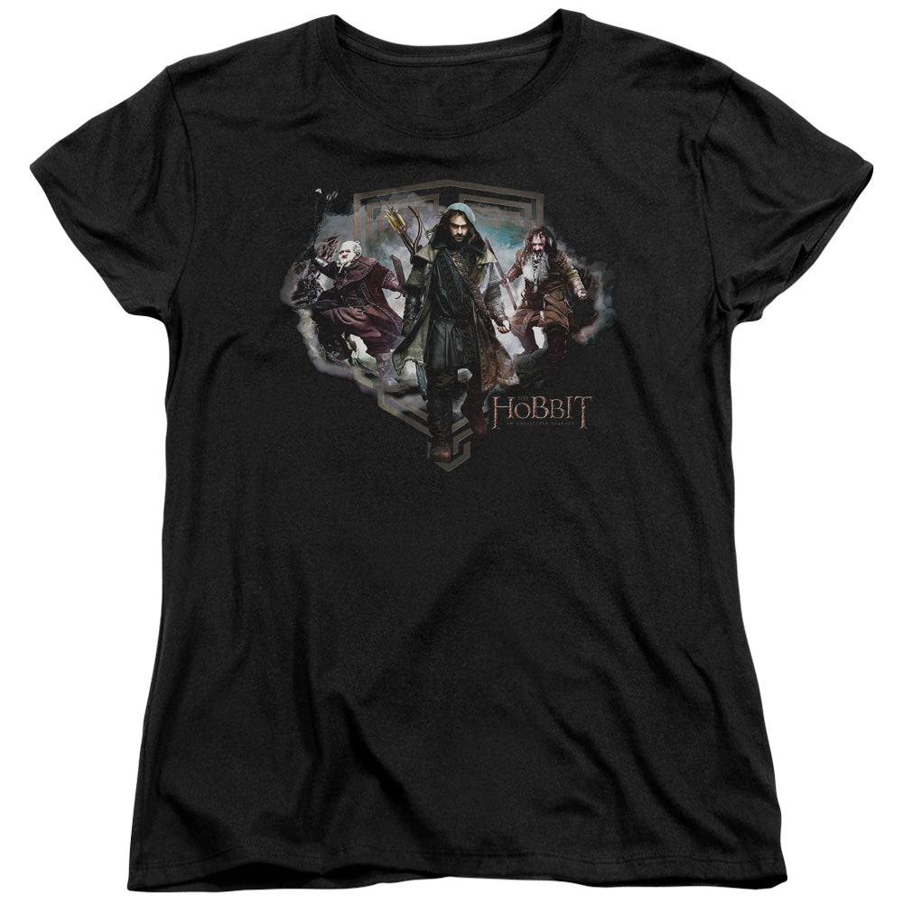 The Hobbit Three Dwarves Womens T Shirt Black