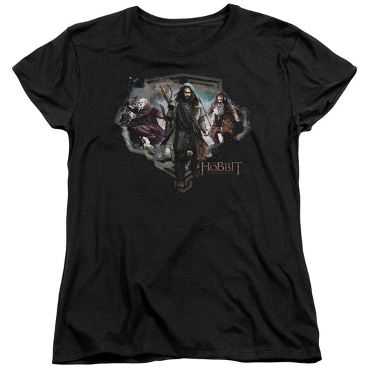 The Hobbit Three Dwarves Womens T Shirt Black