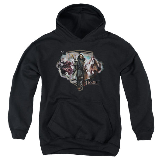 The Hobbit Three Dwarves Kids Youth Hoodie Black