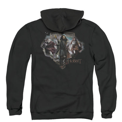 The Hobbit Three Dwarves Back Print Zipper Mens Hoodie Black