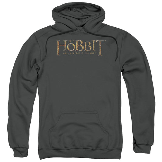 The Hobbit Distressed Logo Mens Hoodie Charcoal