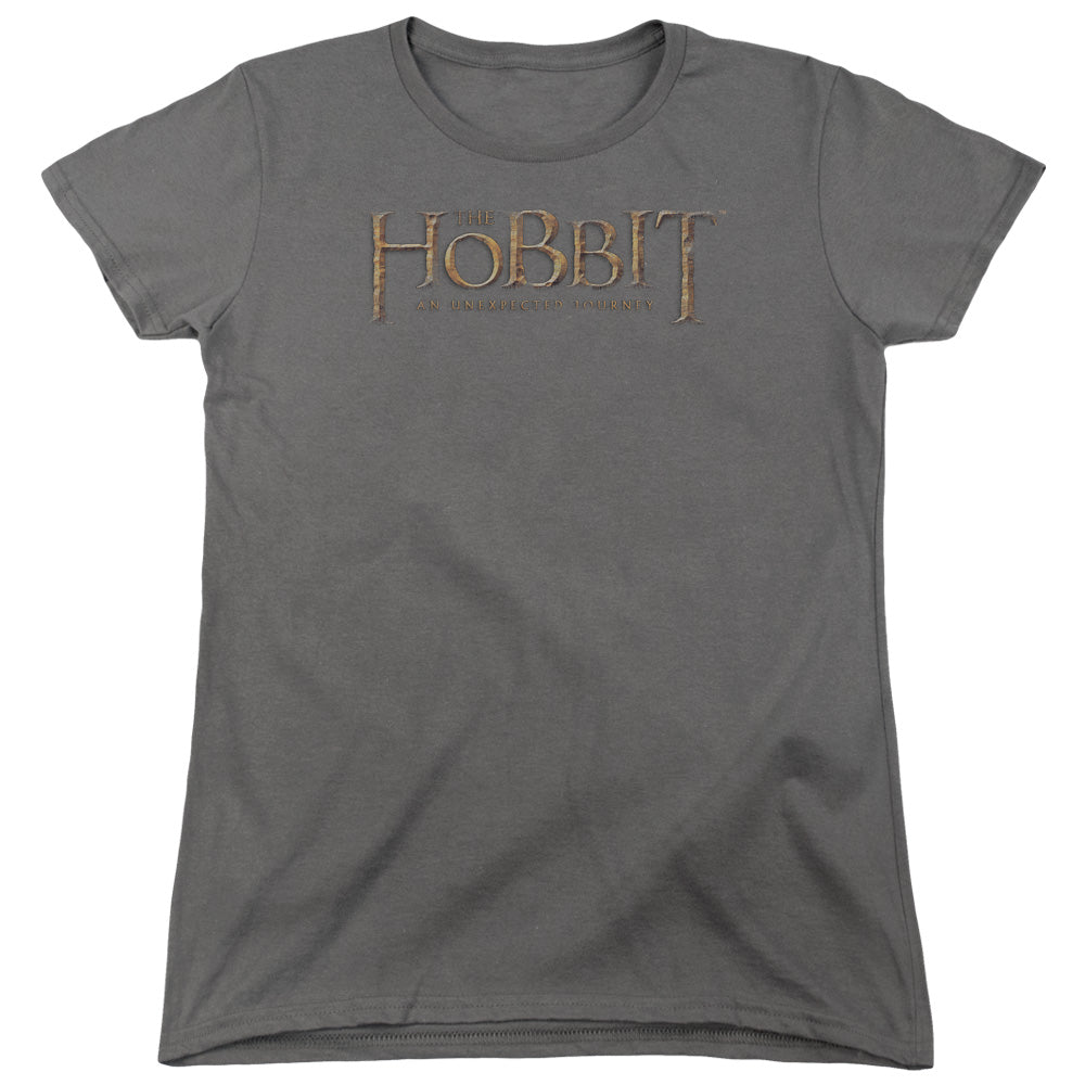 The Hobbit Distressed Logo Womens T Shirt Charcoal