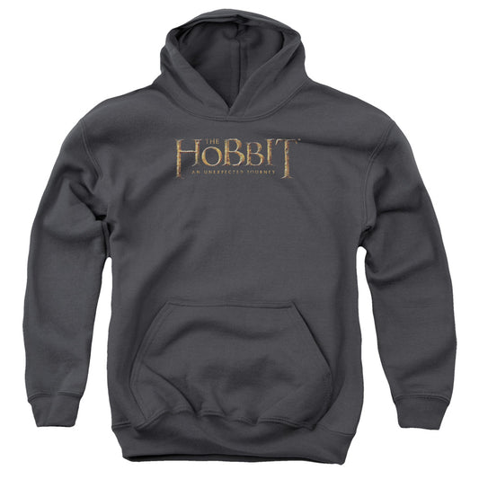 The Hobbit Distressed Logo Kids Youth Hoodie Charcoal