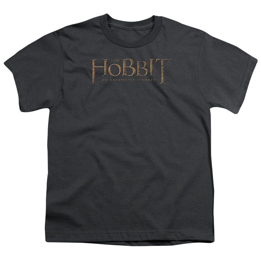 The Hobbit Distressed Logo Kids Youth T Shirt Charcoal