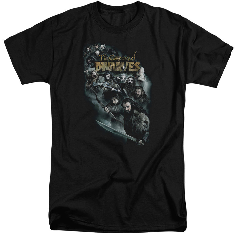 The Hobbit Company of Dwarves Mens Tall T Shirt Black