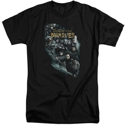 The Hobbit Company Of Dwarves Mens Tall T Shirt Black