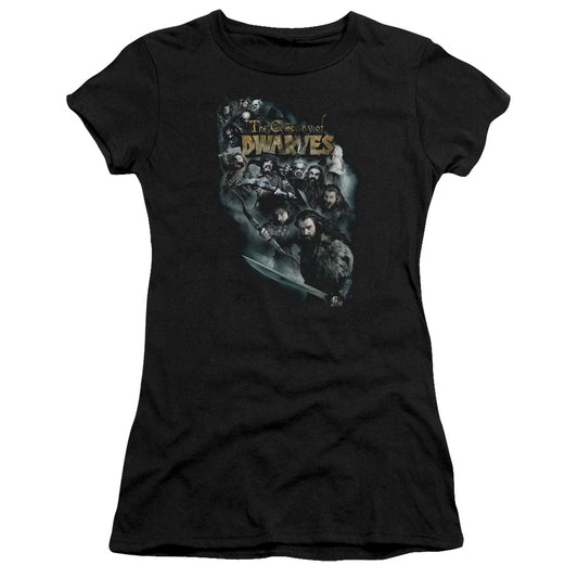 The Hobbit Company of Dwarves Junior Sheer Cap Sleeve Womens T Shirt Black