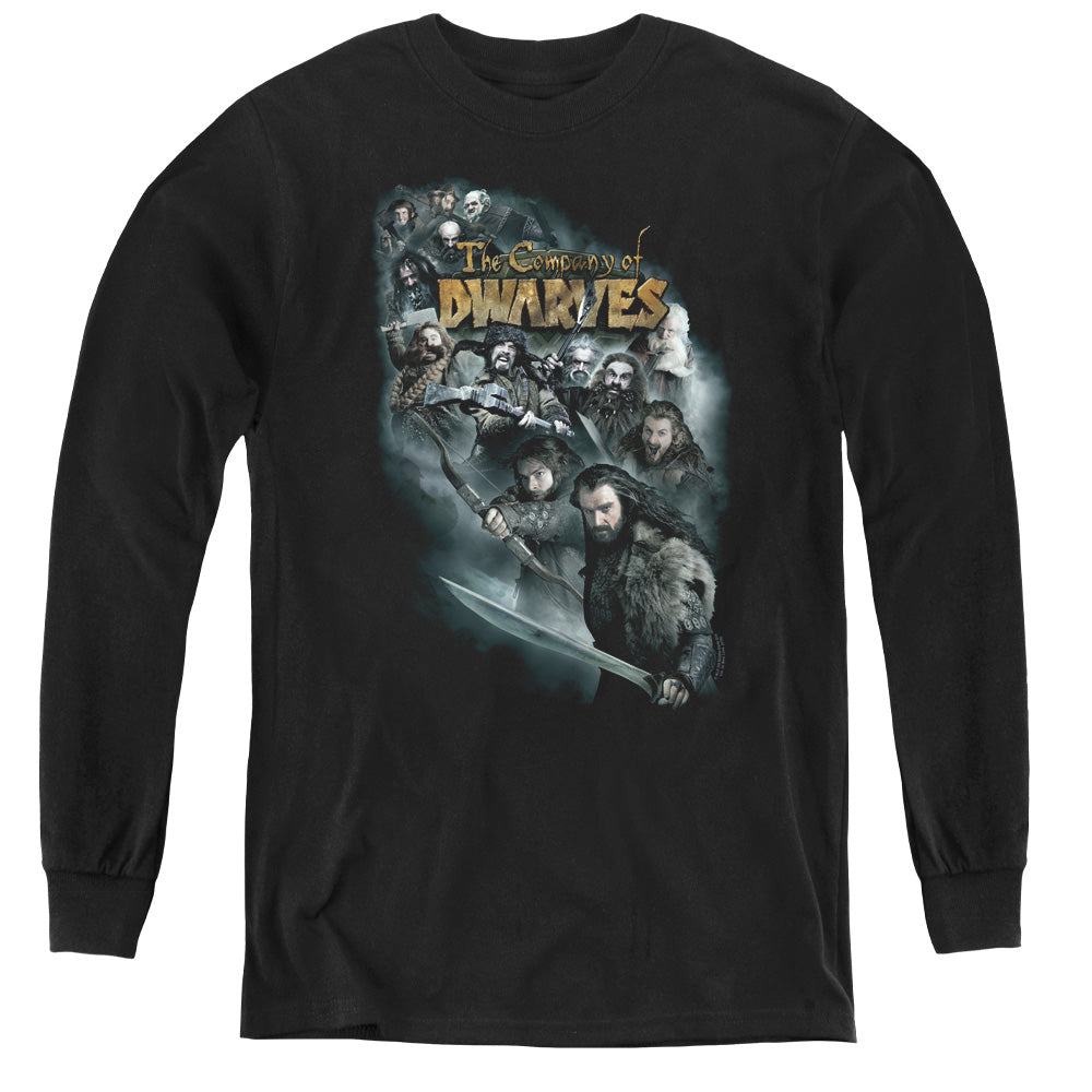 The Hobbit Company of Dwarves Long Sleeve Kids Youth T Shirt Black